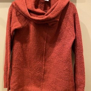 WORN ONCE - RUST HOODED SWEATER